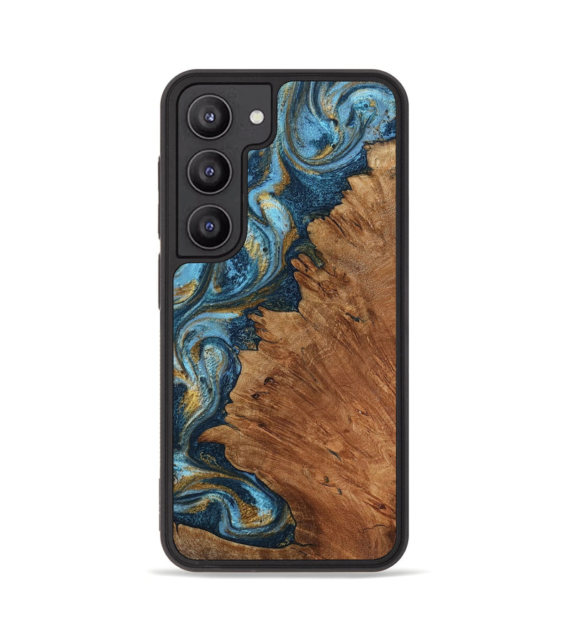 Galaxy S23 Wood Phone Case - Mari (Teal & Gold, 791045)