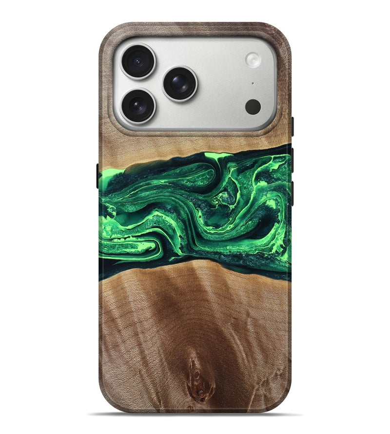 iPhone 17 Pro Max Wood Live Edge Phone Case - Velma (Green, 791193)