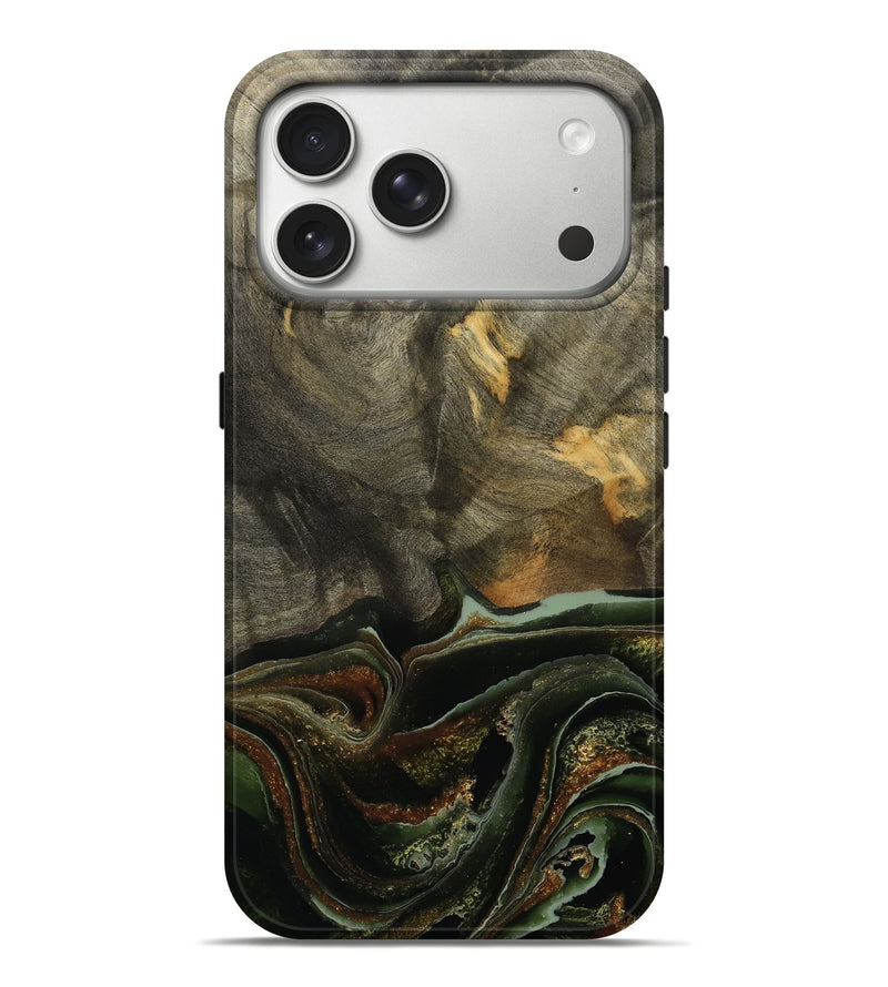 iPhone 17 Pro Max Wood Live Edge Phone Case - Keegan (Green, 791216)