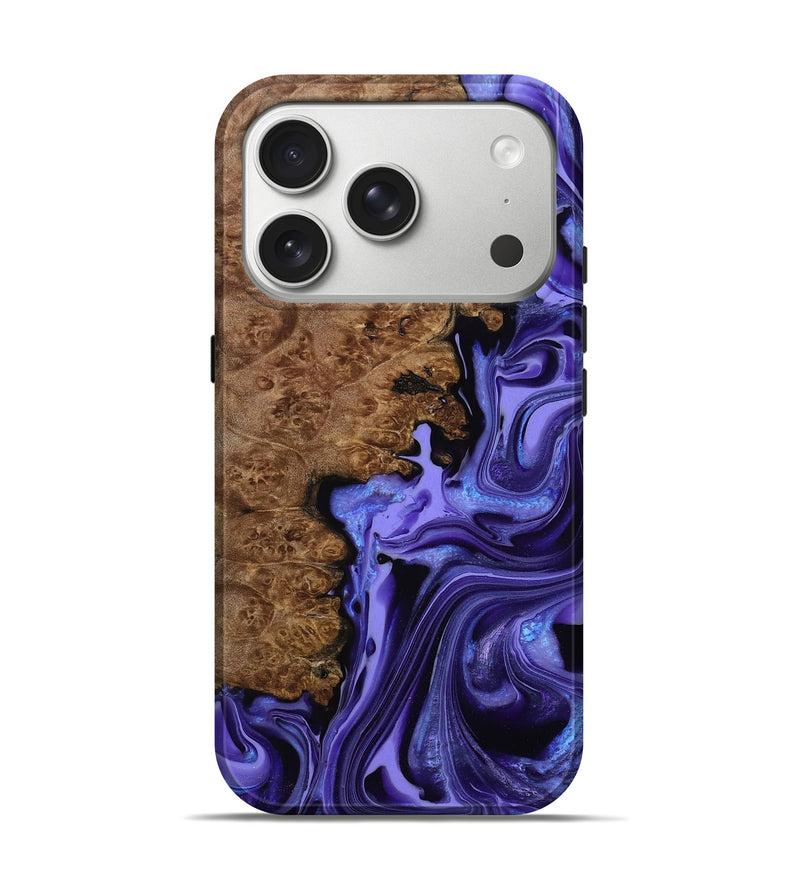 iPhone 17 Pro Wood Live Edge Phone Case - Rebecca (Purple, 791219)