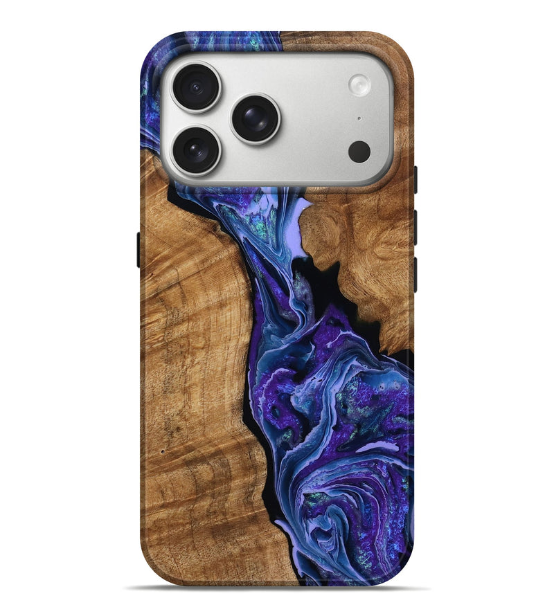iPhone 17 Pro Max Wood Live Edge Phone Case - Maisie (Purple, 791225)