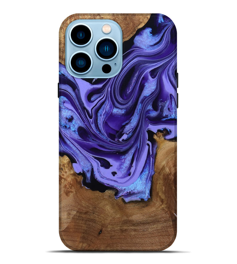 iPhone 14 Pro Max Wood Live Edge Phone Case - Maurice (Purple, 791229)