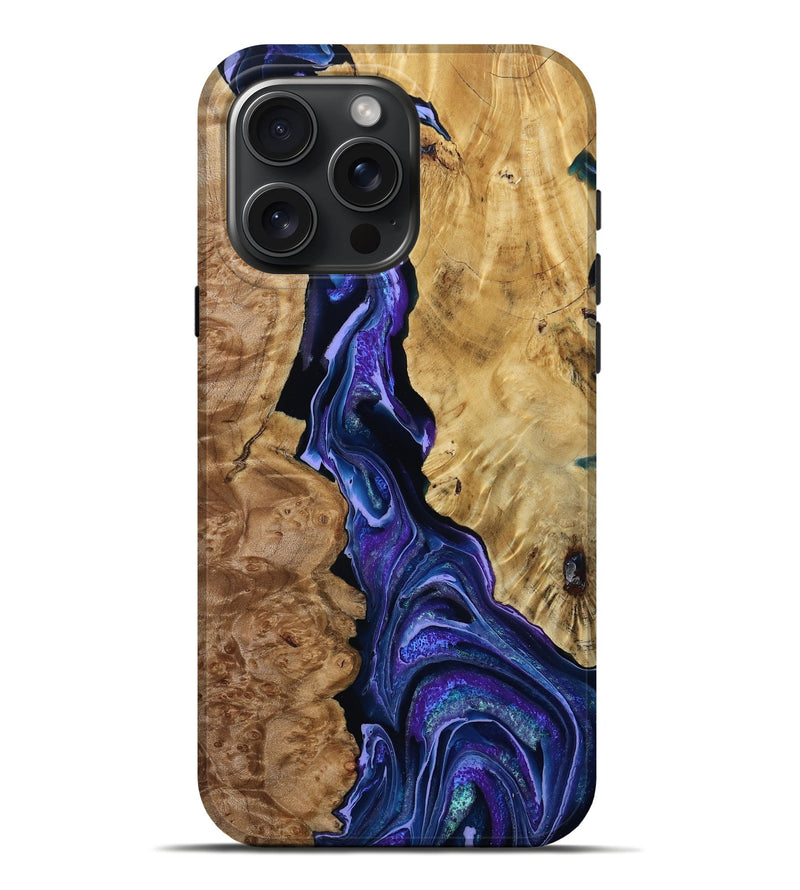 iPhone 16 Pro Max Wood Live Edge Phone Case - Vilma (Purple, 791234)