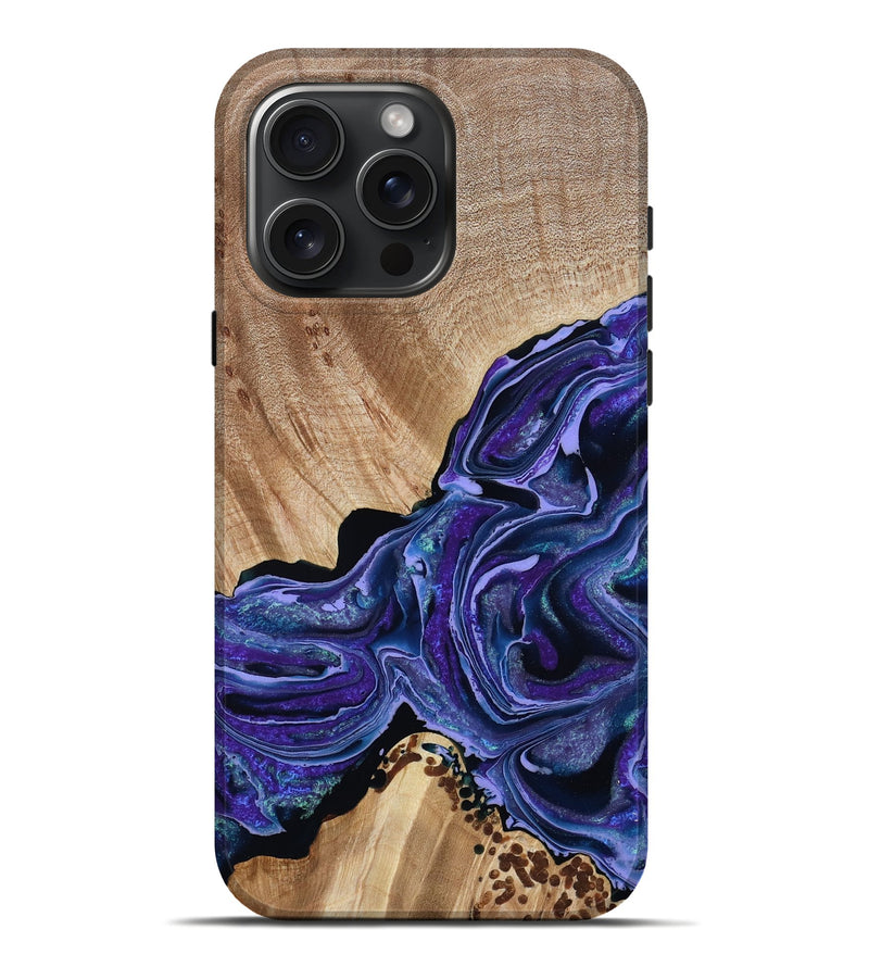 iPhone 16 Pro Max Wood Live Edge Phone Case - Claudia (Purple, 791236)