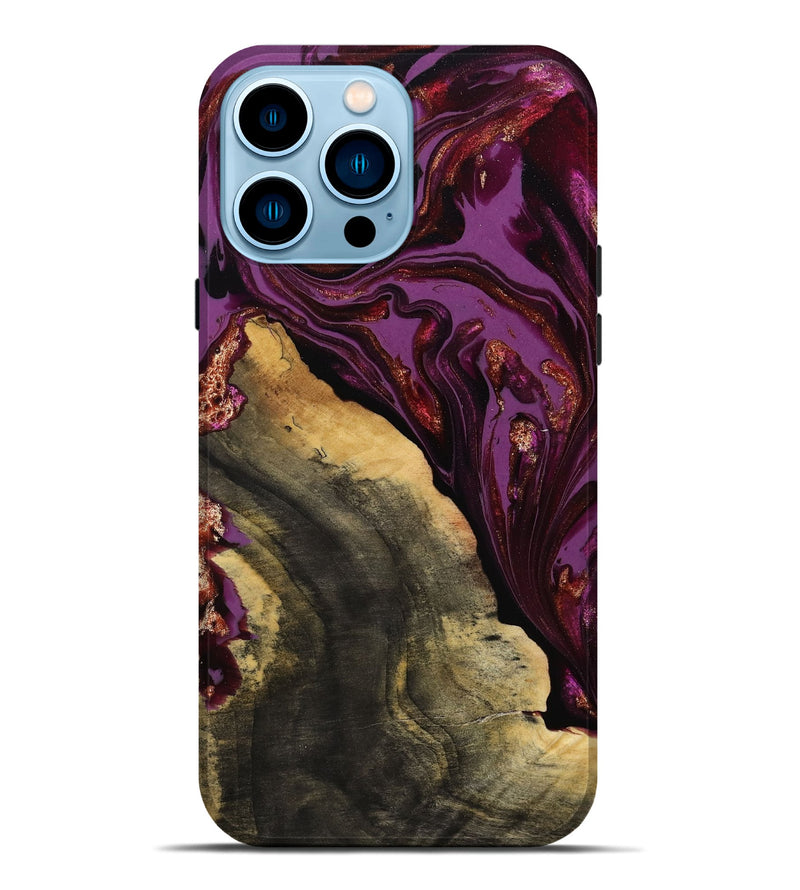 iPhone 14 Pro Max Wood Live Edge Phone Case - Alana (Purple, 791237)