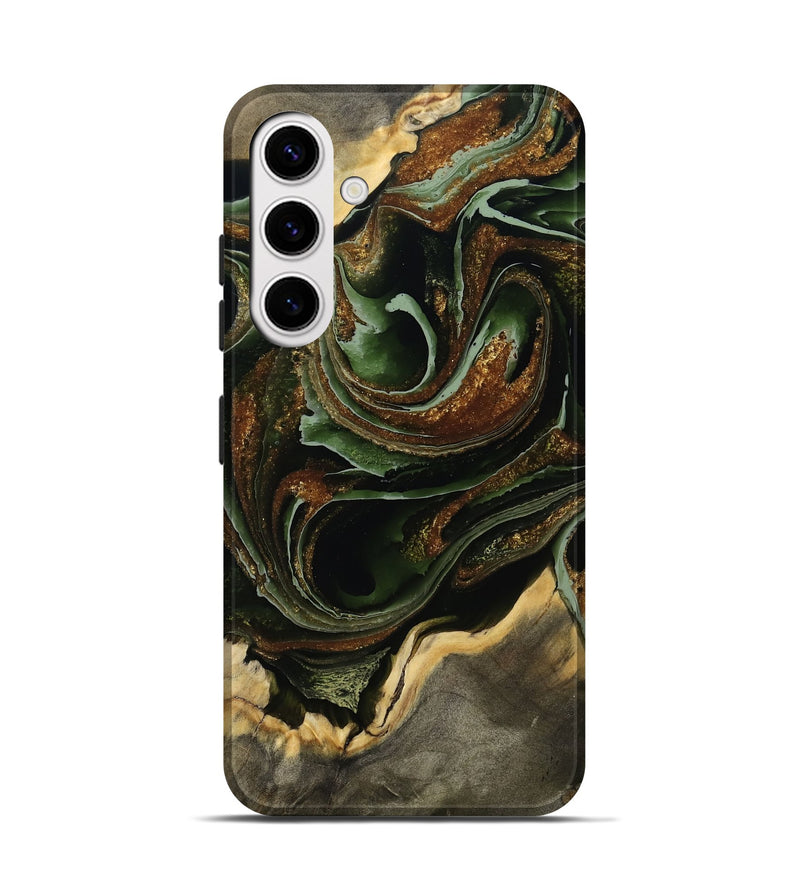 Galaxy S25 Wood Live Edge Phone Case - Jules (Green, 791246)