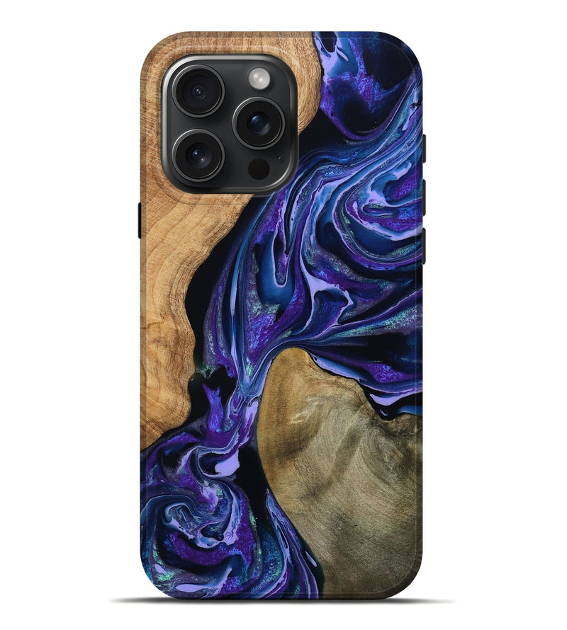 iPhone 16 Pro Max Wood Live Edge Phone Case - Arian (Purple, 791248)