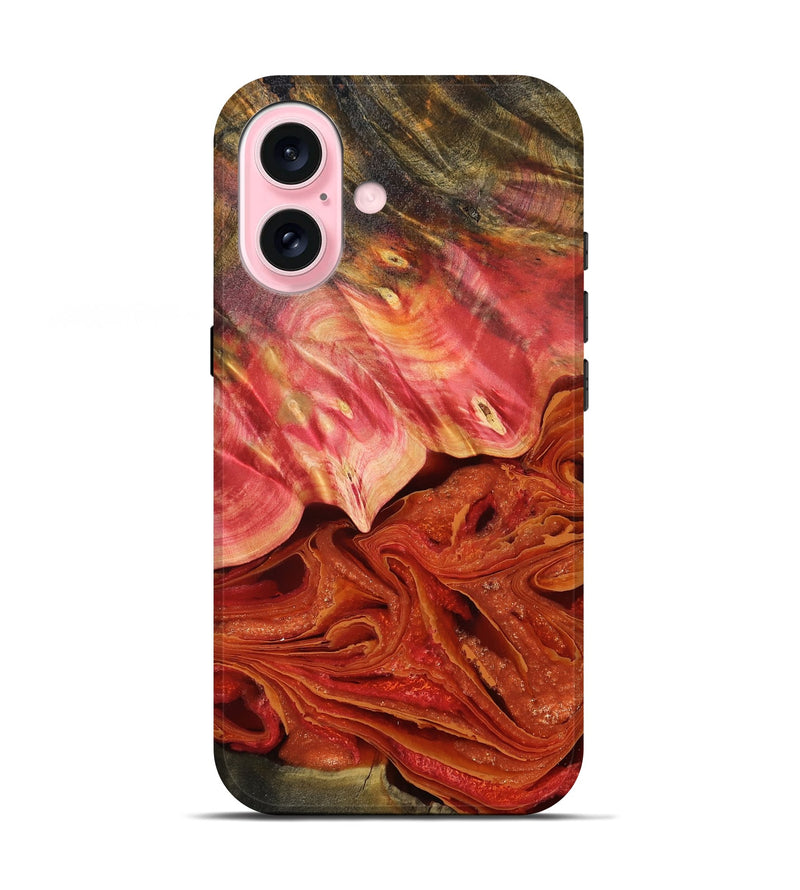 iPhone 17 Wood Live Edge Phone Case - Rose (Double Dyed, 791254)