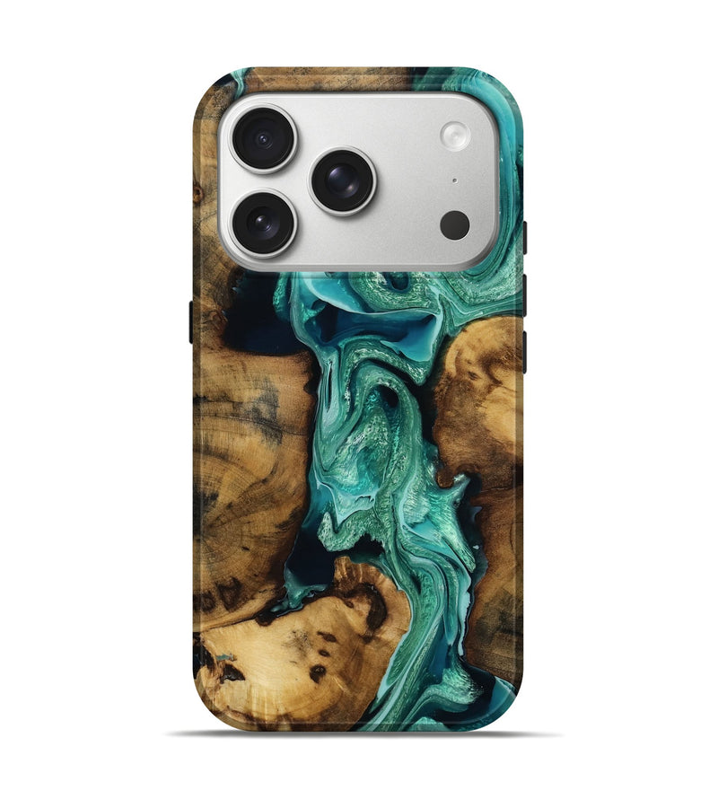 iPhone 17 Pro Wood Live Edge Phone Case - Delphia (Green, 791262)