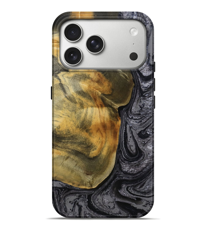 iPhone 17 Pro Max Wood Live Edge Phone Case - Johnie (Black & White, 791267)