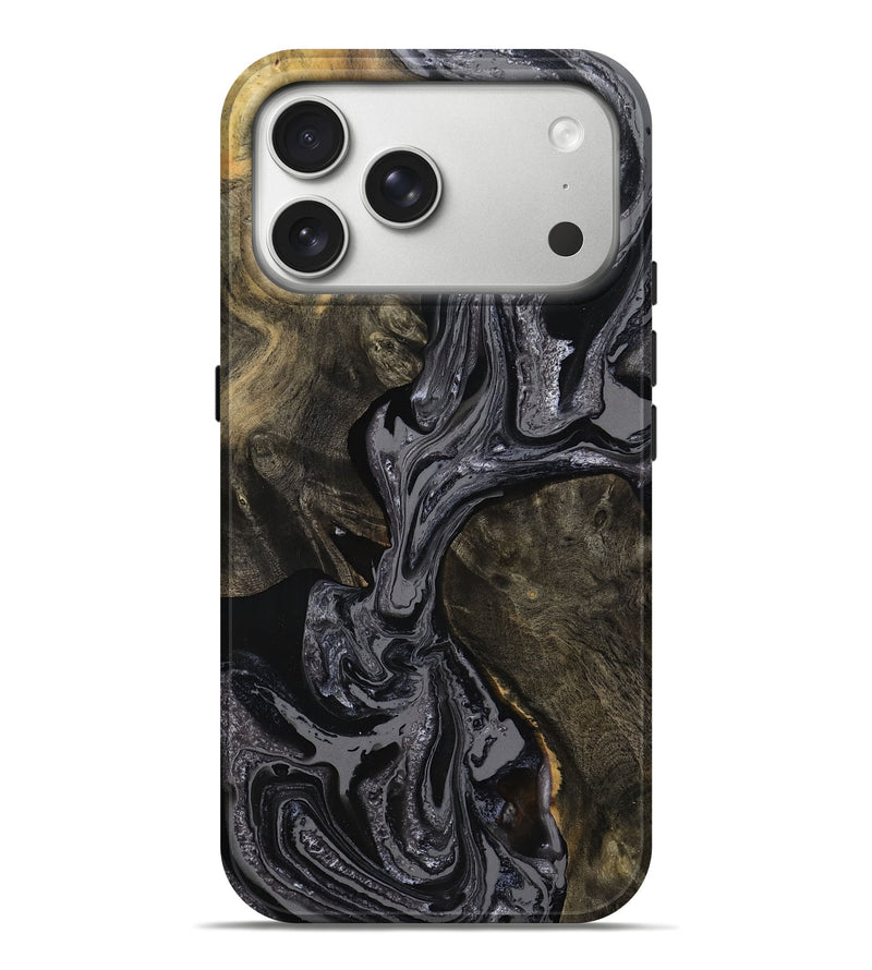 iPhone 17 Pro Max Wood Live Edge Phone Case - Nash (Black & White, 791268)