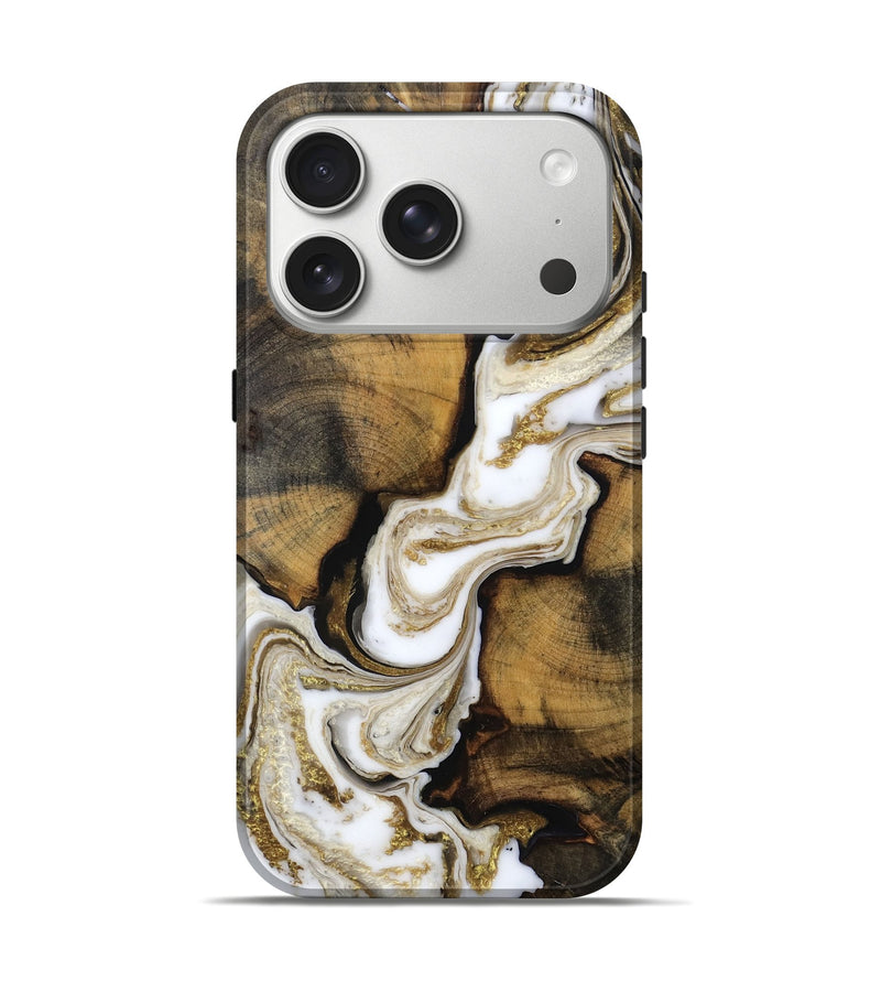 iPhone 17 Pro Wood Live Edge Phone Case - Ardis (Black & White, 791274)
