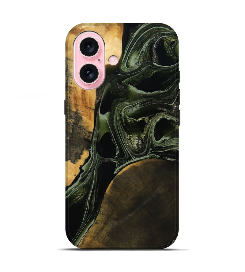 iPhone 17 Wood Live Edge Phone Case - Brenton (Green, 791560)