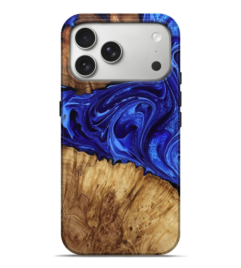 iPhone 17 Pro Max Wood Live Edge Phone Case - Emery (Blue, 791568)