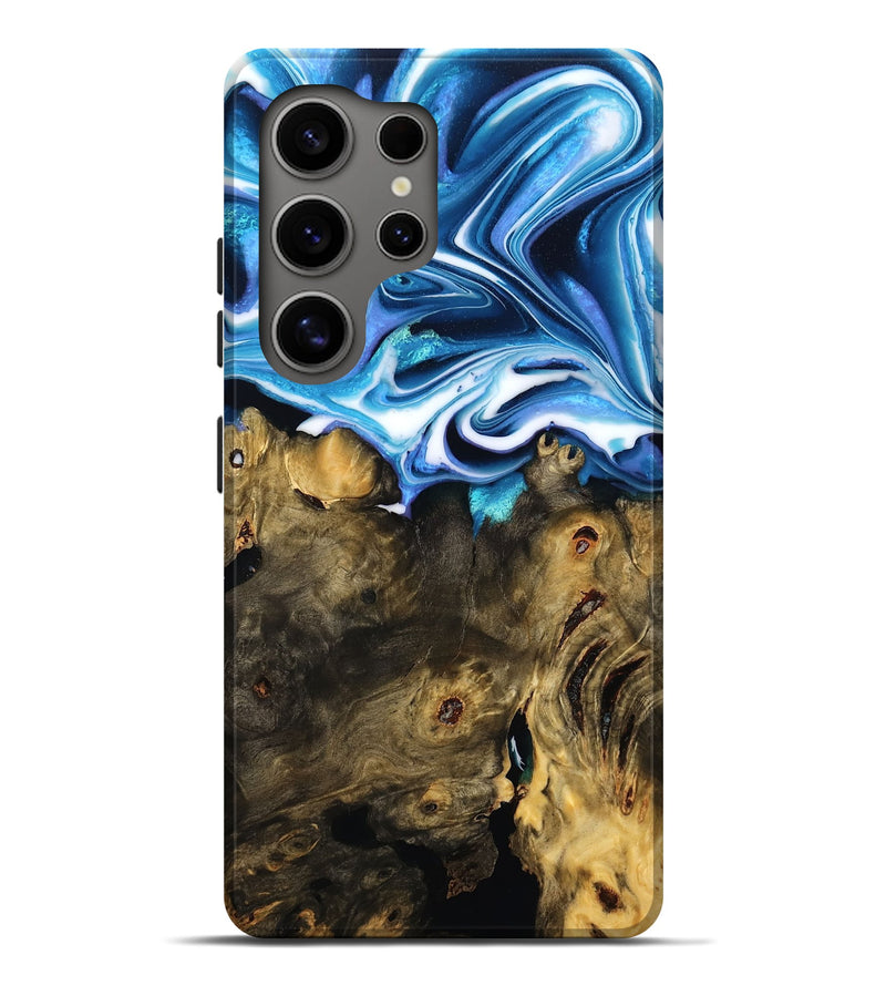 Galaxy S25 Ultra Wood Live Edge Phone Case - Jalisa (Blue, 791576)