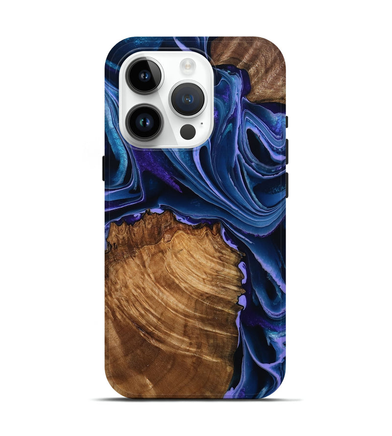 iPhone 15 Pro Wood Live Edge Phone Case - Madisen (Purple, 791582)