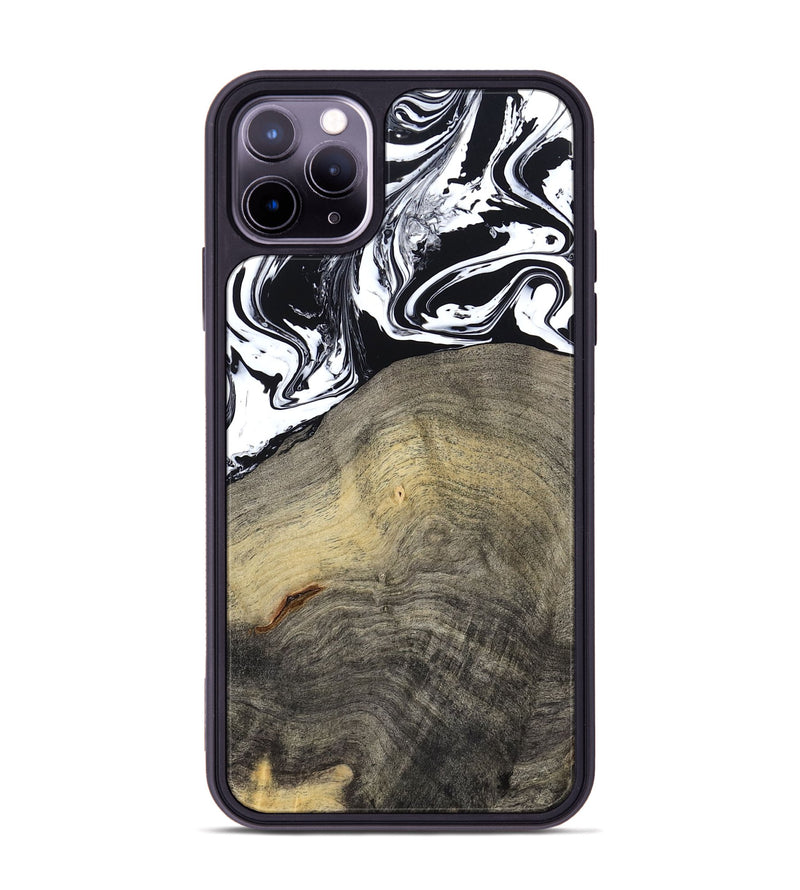iPhone 11 Pro Max Wood Phone Case - Trent (Black & White, 791914)