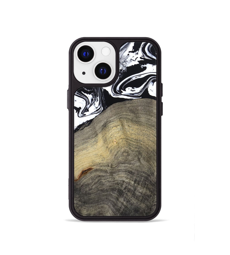 iPhone 13 mini Wood Phone Case - Trent (Black & White, 791914)