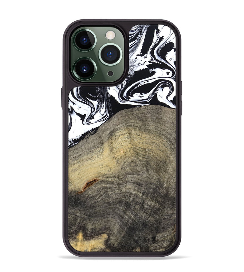 iPhone 13 Pro Max Wood Phone Case - Trent (Black & White, 791914)