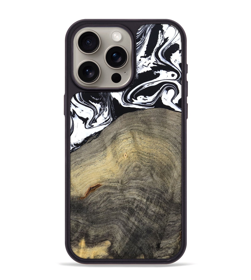 iPhone 15 Pro Max Wood Phone Case - Trent (Black & White, 791914)