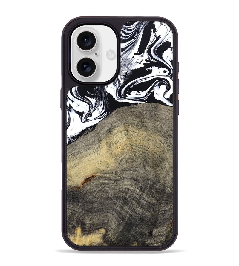 iPhone 16 Plus Wood Phone Case - Trent (Black & White, 791914)