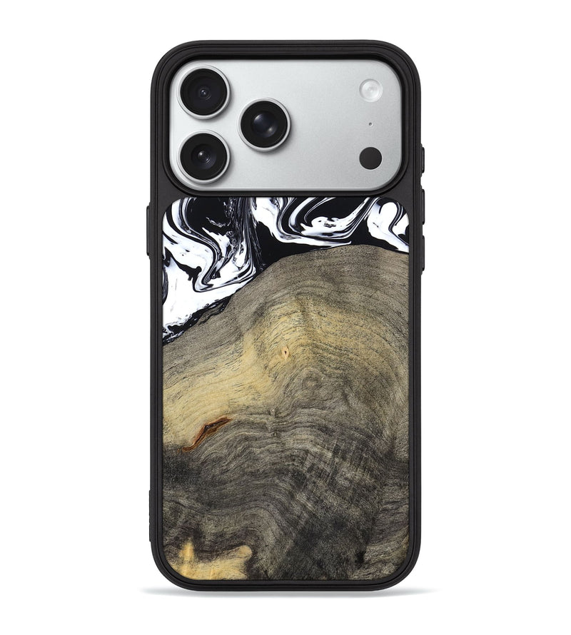 iPhone 18 Pro Max Wood Phone Case - Trent (Black & White, 791914)