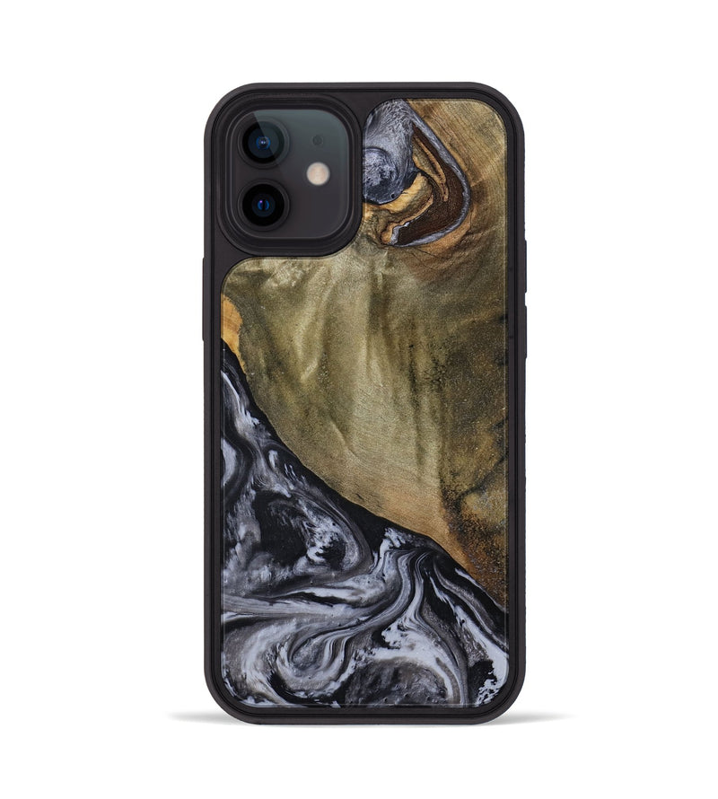 iPhone 12 Wood Phone Case - Jerri (Black & White, 791915)