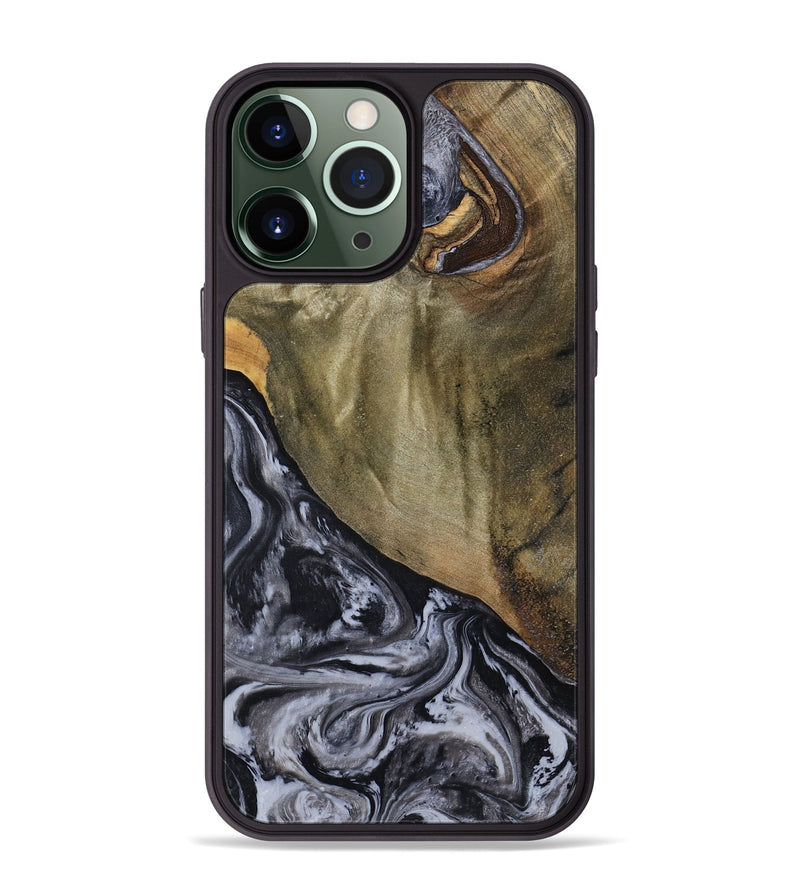 iPhone 13 Pro Max Wood Phone Case - Jerri (Black & White, 791915)