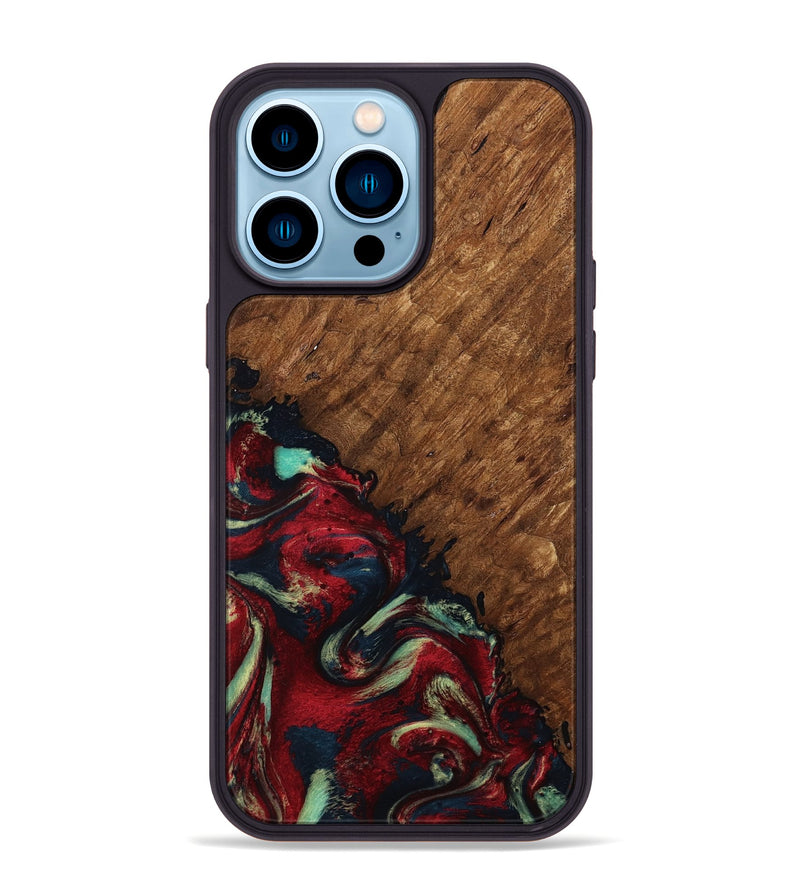 iPhone 14 Pro Max Wood Phone Case - Marc (Red, 791940)