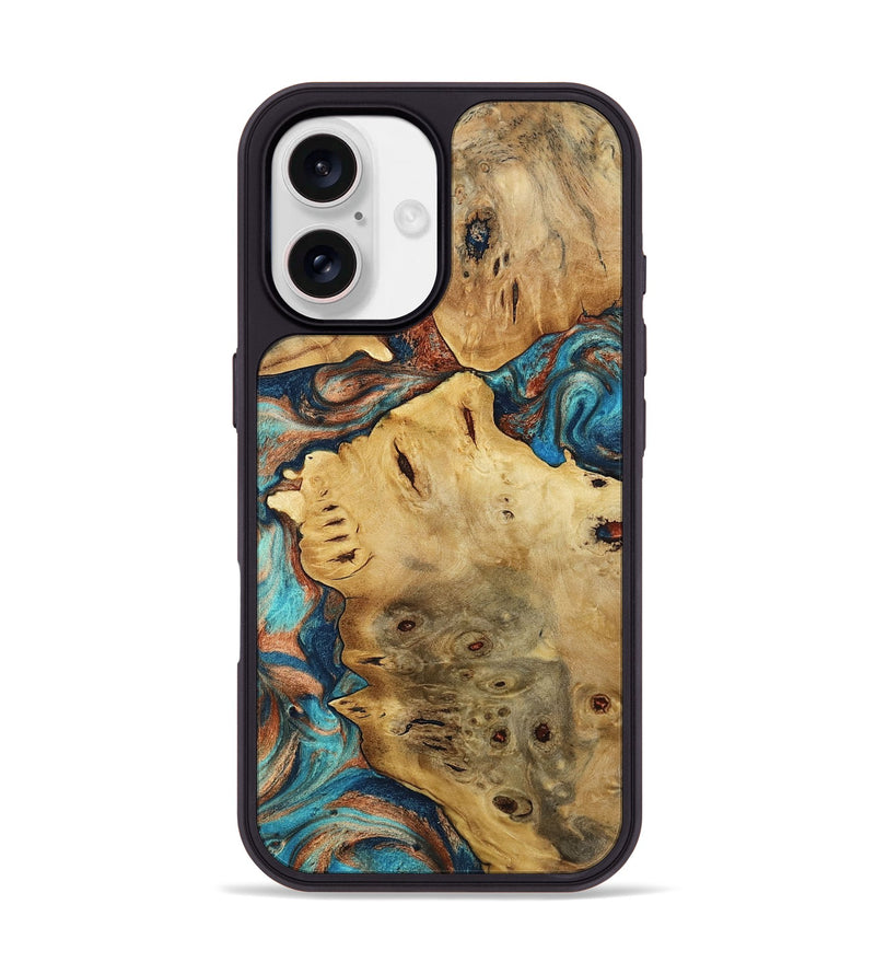 iPhone 17 Wood Phone Case - Kathie (Teal & Gold, 792055)