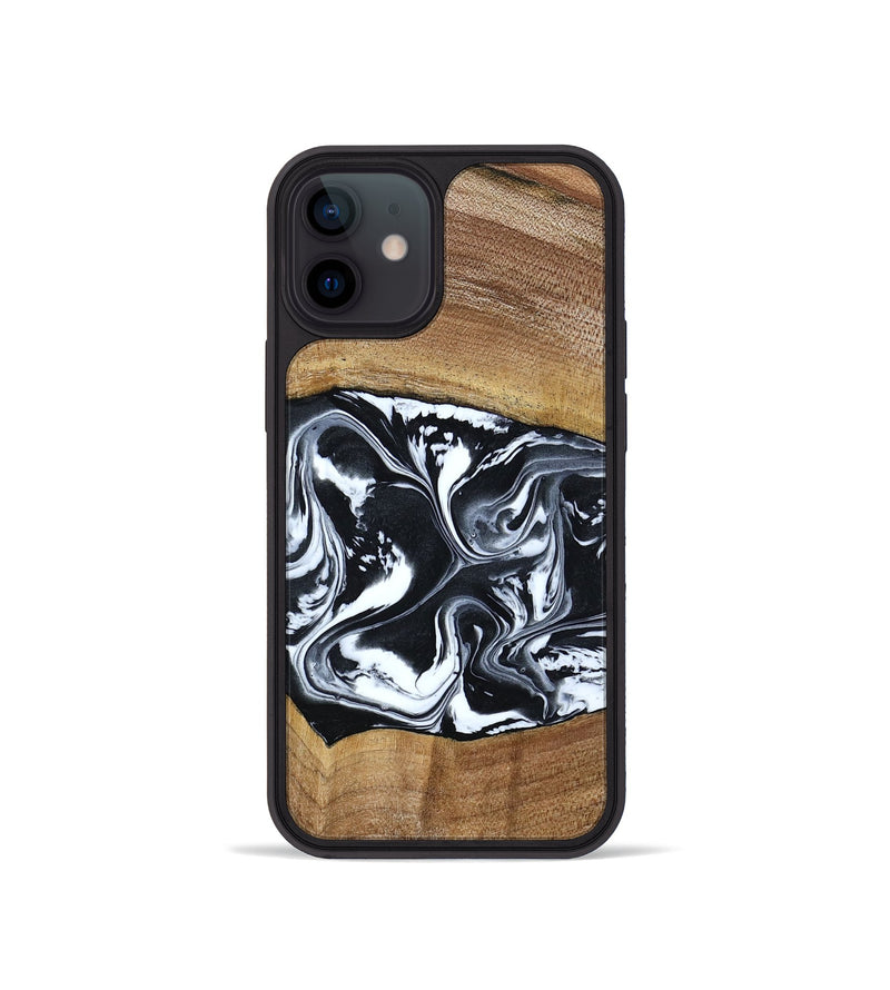 iPhone 12 mini Wood Phone Case - Kylie (Black & White, 792063)