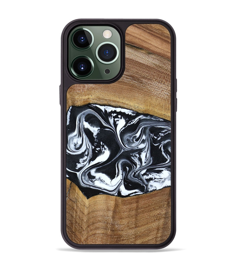 iPhone 13 Pro Max Wood Phone Case - Kylie (Black & White, 792063)