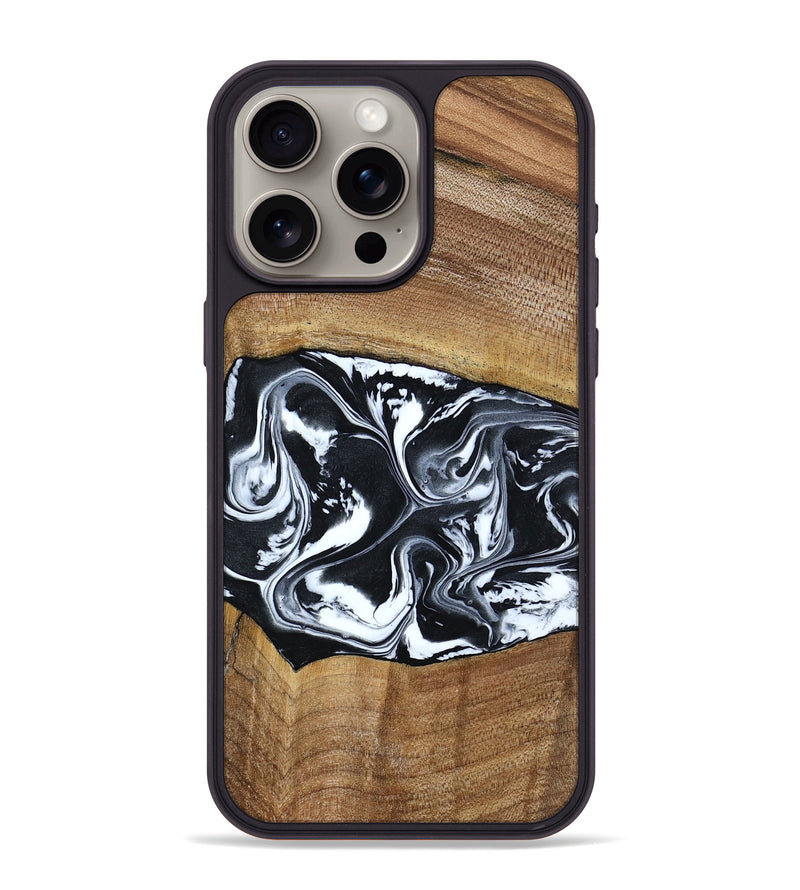 iPhone 15 Pro Max Wood Phone Case - Kylie (Black & White, 792063)