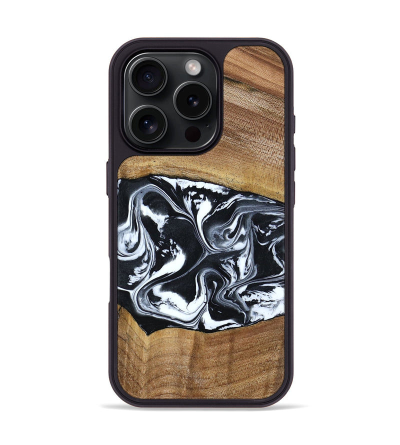 iPhone 16 Pro Wood Phone Case - Kylie (Black & White, 792063)