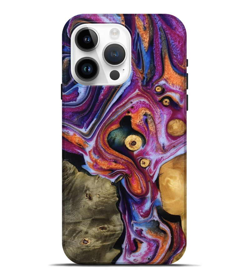 iPhone 15 Pro Max Wood Live Edge Phone Case - Muriel (Blue, 792241)