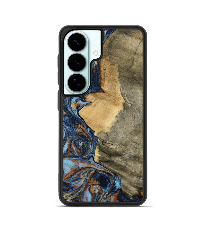 Galaxy S26 Wood Phone Case - Mikael (Teal & Gold, 792402)