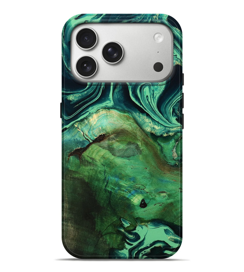 iPhone 17 Pro Max Wood Live Edge Phone Case - Lavonne (Green, 792508)