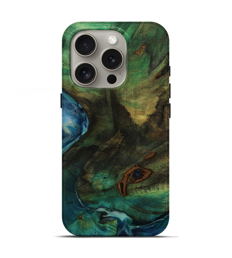 iPhone 16 Pro Wood Live Edge Phone Case - Edmund (Green, 792523)