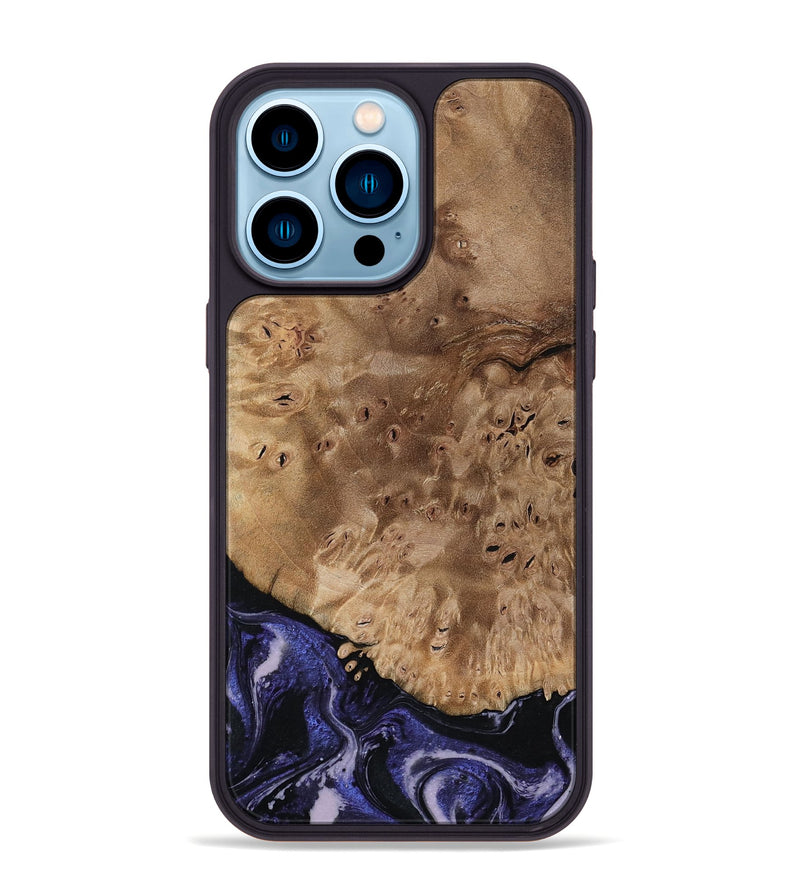 iPhone 14 Pro Max Wood Phone Case - Adriana (Purple, 792541)