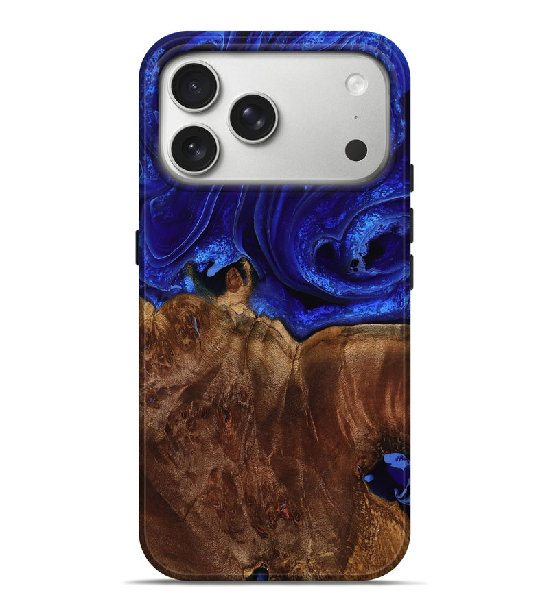 iPhone 17 Pro Max Wood Live Edge Phone Case - Karly (Blue, 792609)