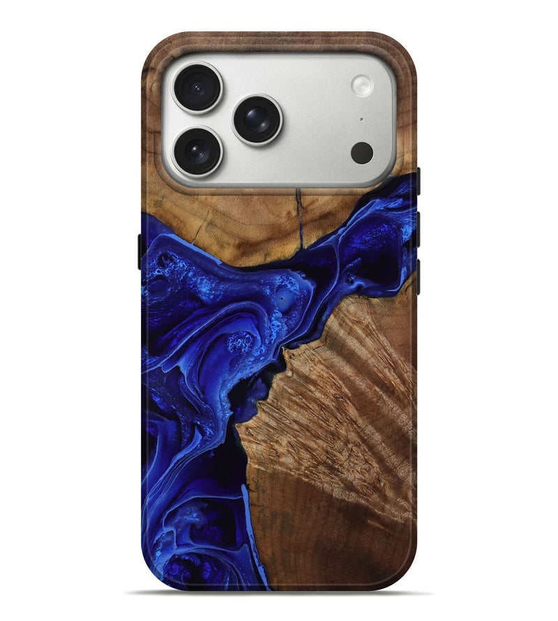 iPhone 17 Pro Max Wood Live Edge Phone Case - Skylar (Blue, 792612)