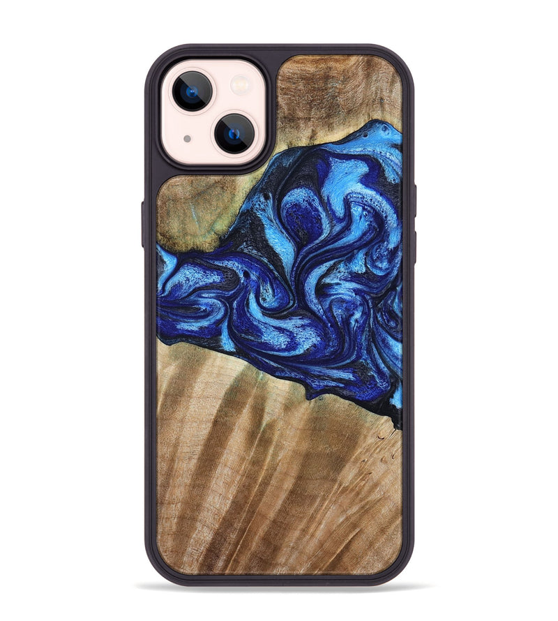 iPhone 14 Plus Wood Phone Case - Evan (Blue, 792764)