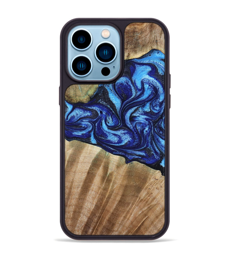 iPhone 14 Pro Max Wood Phone Case - Evan (Blue, 792764)