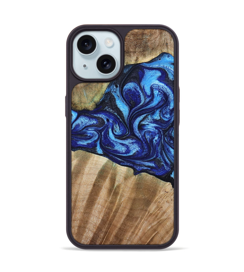 iPhone 15 Wood Phone Case - Evan (Blue, 792764)