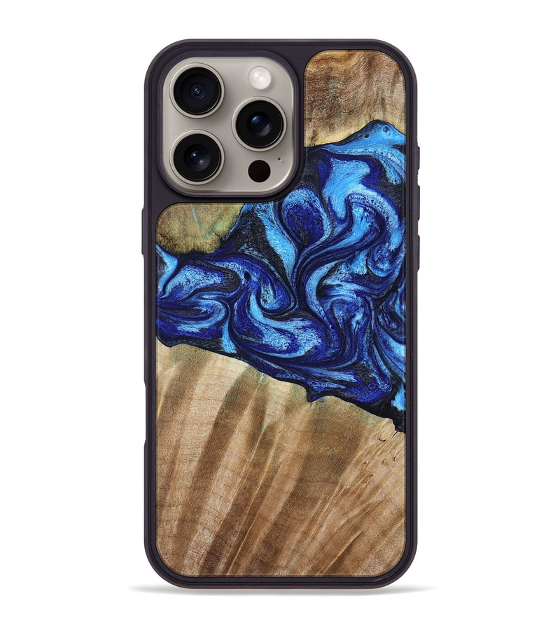 iPhone 16 Pro Max Wood Phone Case - Evan (Blue, 792764)
