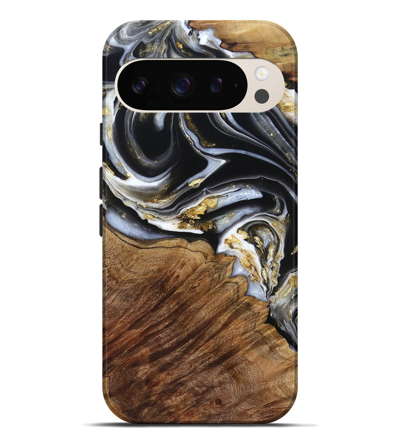 Pixel 10 Pro XL Wood Live Edge Phone Case - Lutie (Black & White, 792900)