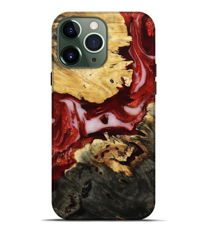 iPhone 13 Pro Max Wood Live Edge Phone Case - Maxwell (Red, 792901)