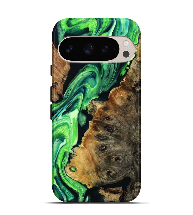 Pixel 9 Pro Wood Live Edge Phone Case - Oaklyn (Green, 792915)