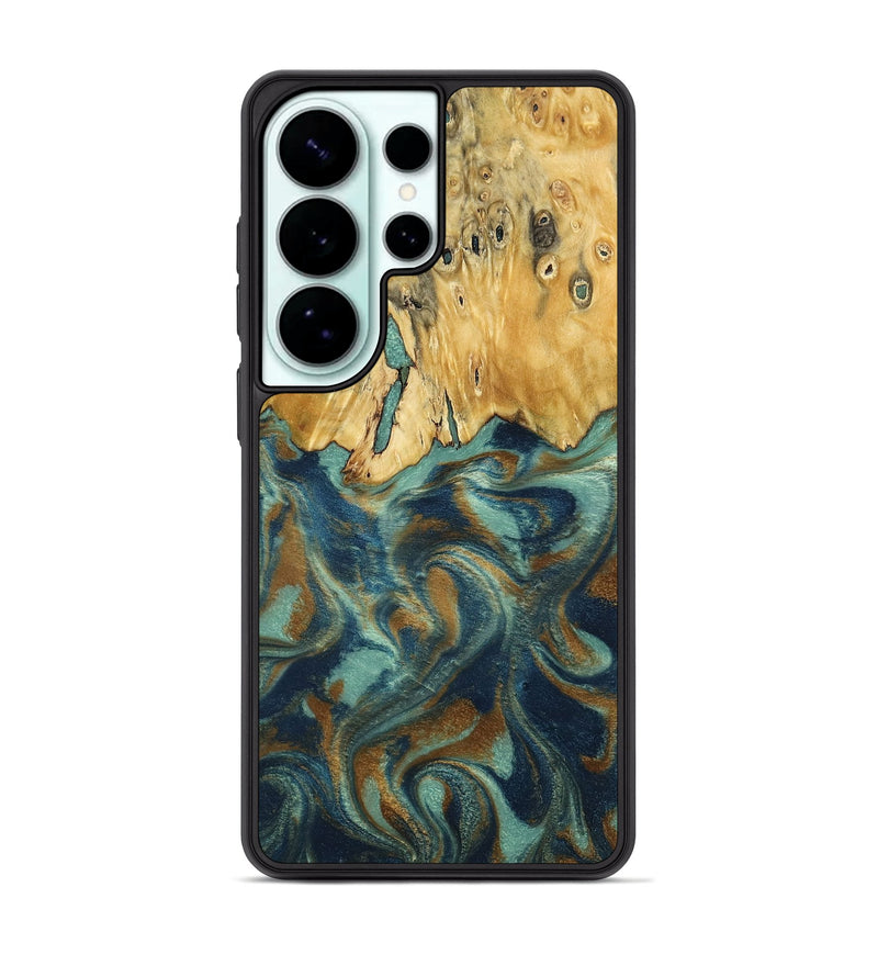 Galaxy S26 Ultra Wood Phone Case - Livia (Teal & Gold, 792949)
