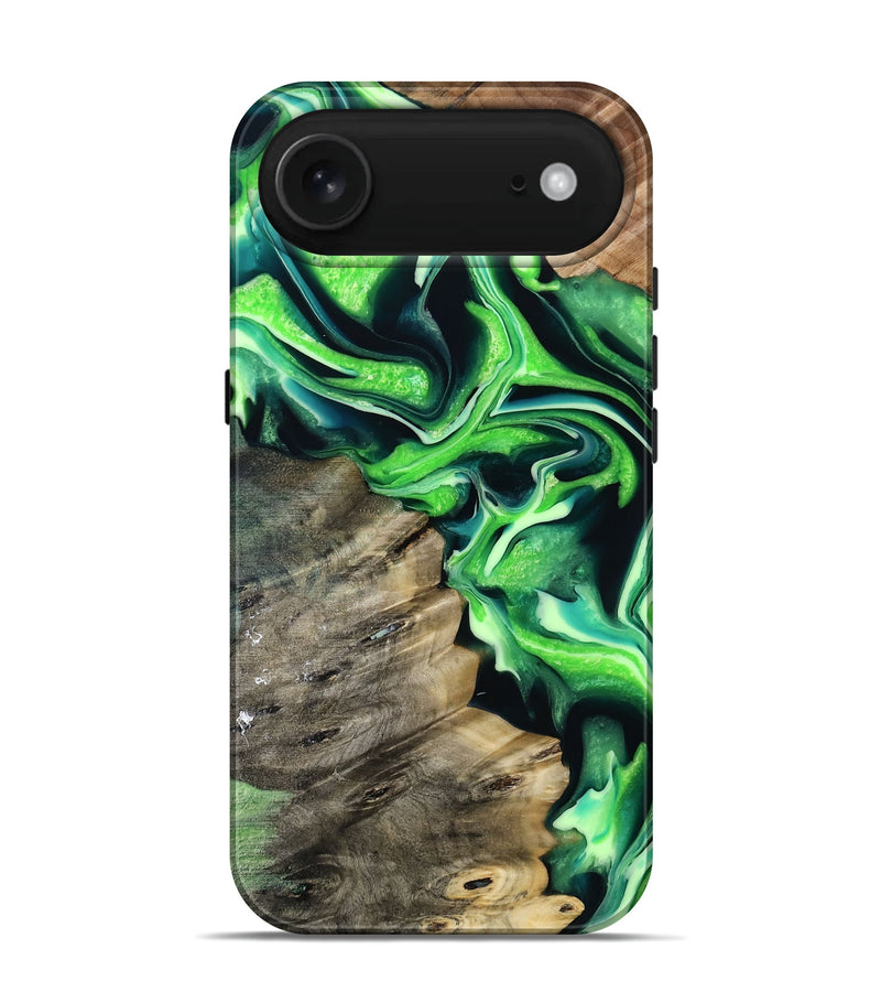 iPhone 17 Air Wood Live Edge Phone Case - Stacey (Green, 793117)